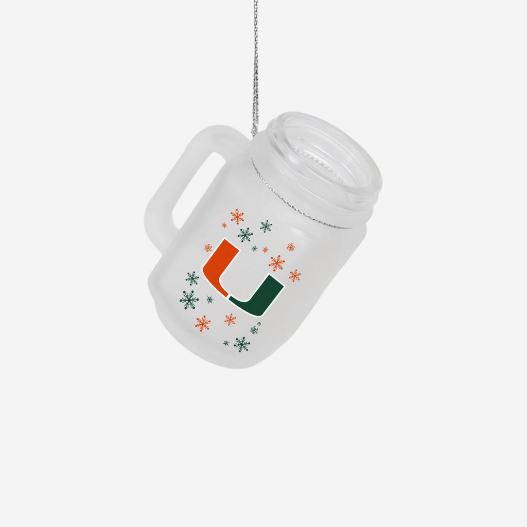 Miami Hurricanes Mason Jar Ornament FOCO - FOCO.com