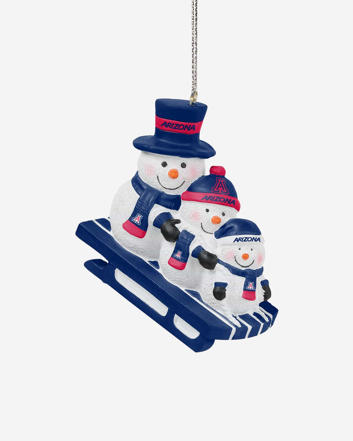Arizona Wildcats Sledding Snowmen Ornament FOCO - FOCO.com