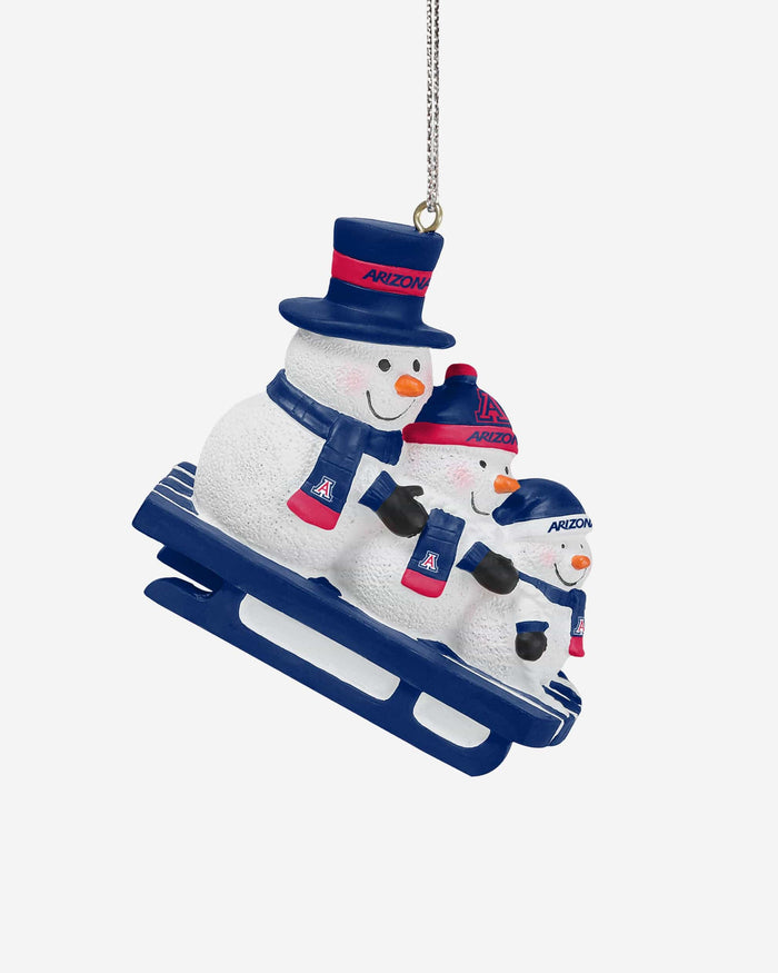 Arizona Wildcats Sledding Snowmen Ornament FOCO - FOCO.com