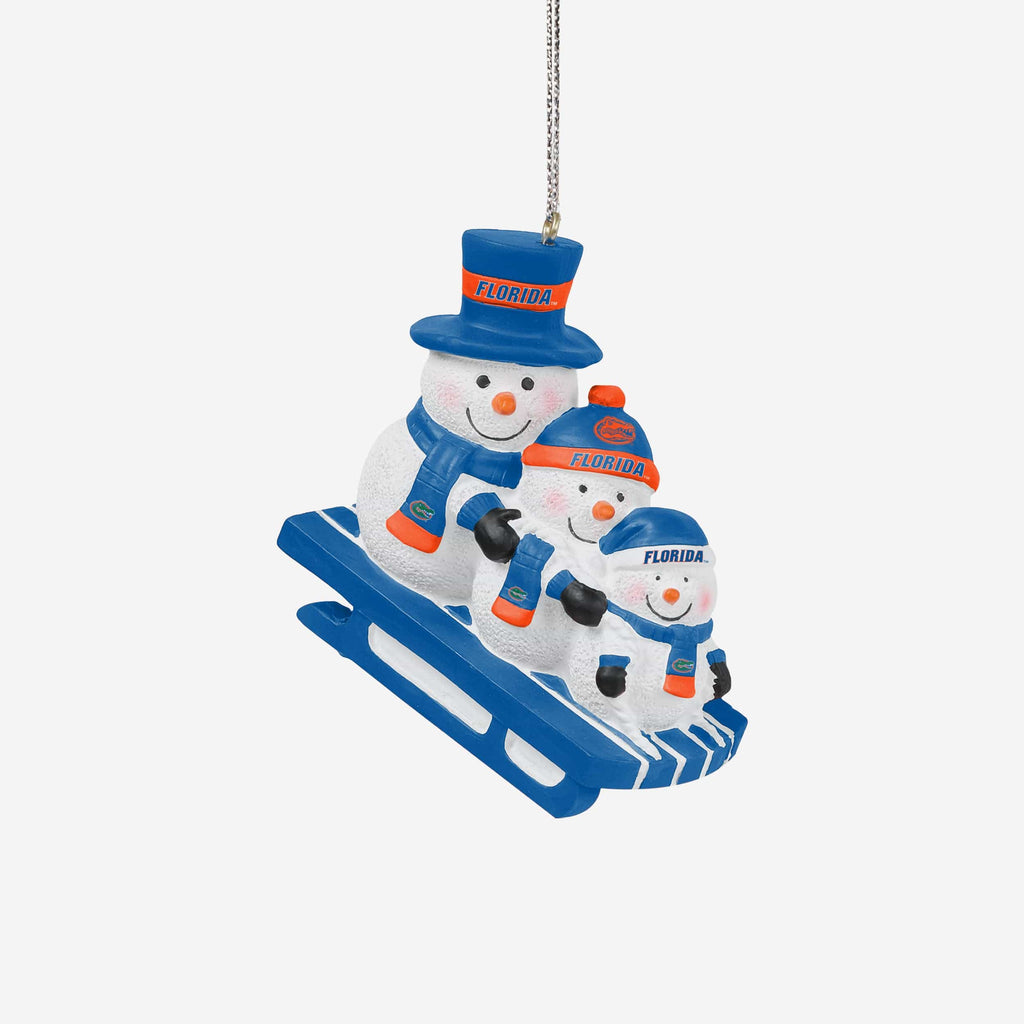 Florida Gators Sledding Snowmen Ornament FOCO - FOCO.com