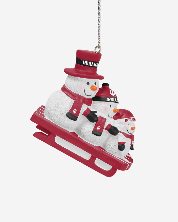 Indiana Hoosiers Sledding Snowmen Ornament FOCO - FOCO.com