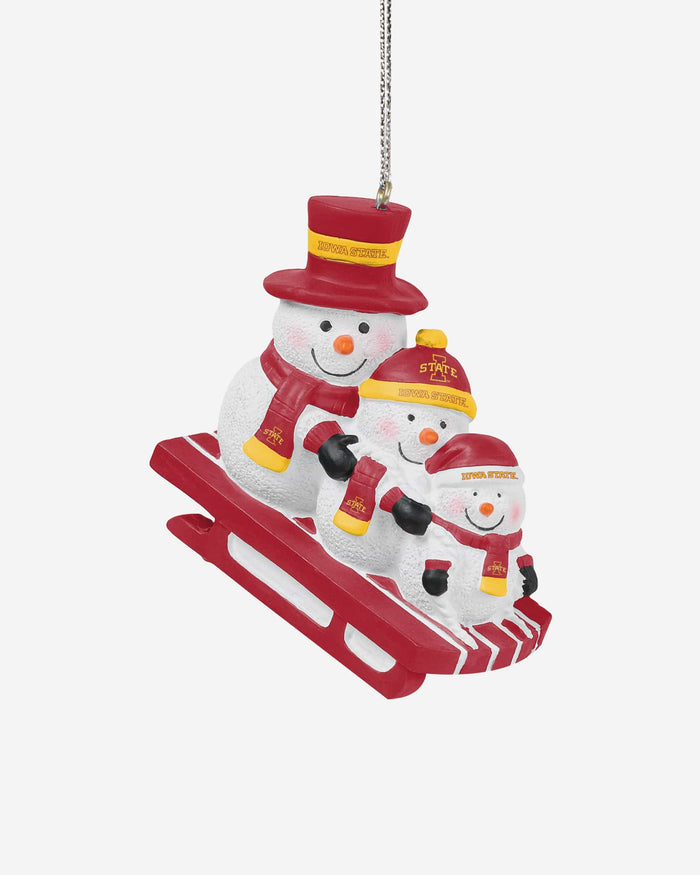 Iowa State Cyclones Sledding Snowmen Ornament FOCO - FOCO.com