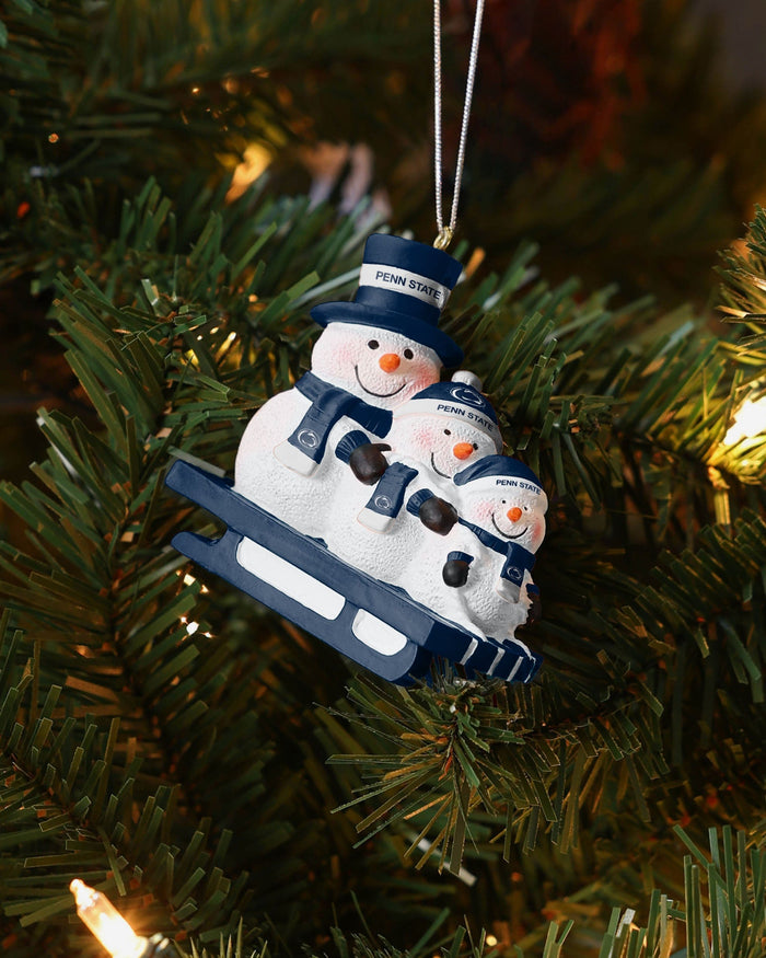 Penn State Nittany Lions Sledding Snowmen Ornament FOCO - FOCO.com