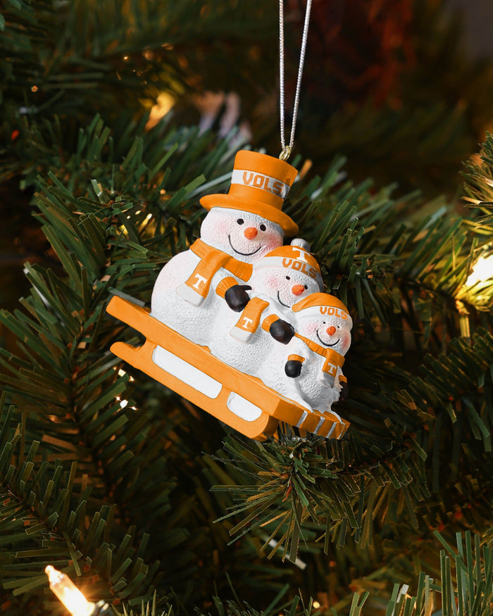 Tennessee Volunteers Sledding Snowmen Ornament FOCO - FOCO.com