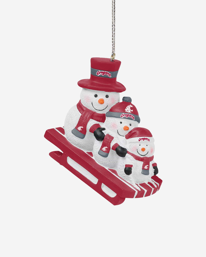 Washington State Cougars Sledding Snowmen Ornament FOCO - FOCO.com