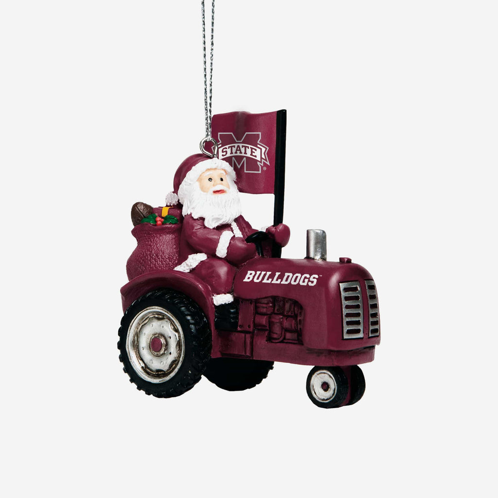 Mississippi State Bulldogs Santa Riding Tractor Ornament FOCO - FOCO.com