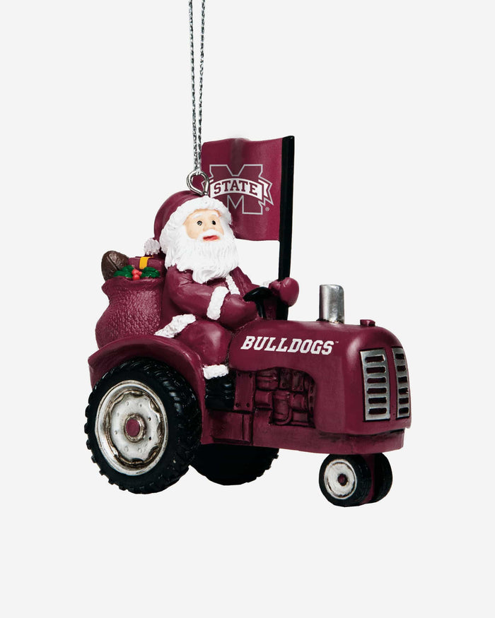Mississippi State Bulldogs Santa Riding Tractor Ornament FOCO - FOCO.com