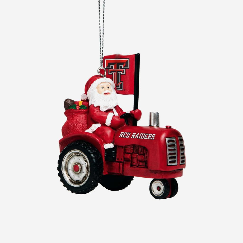 Texas Tech Red Raiders Santa Riding Tractor Ornament FOCO - FOCO.com