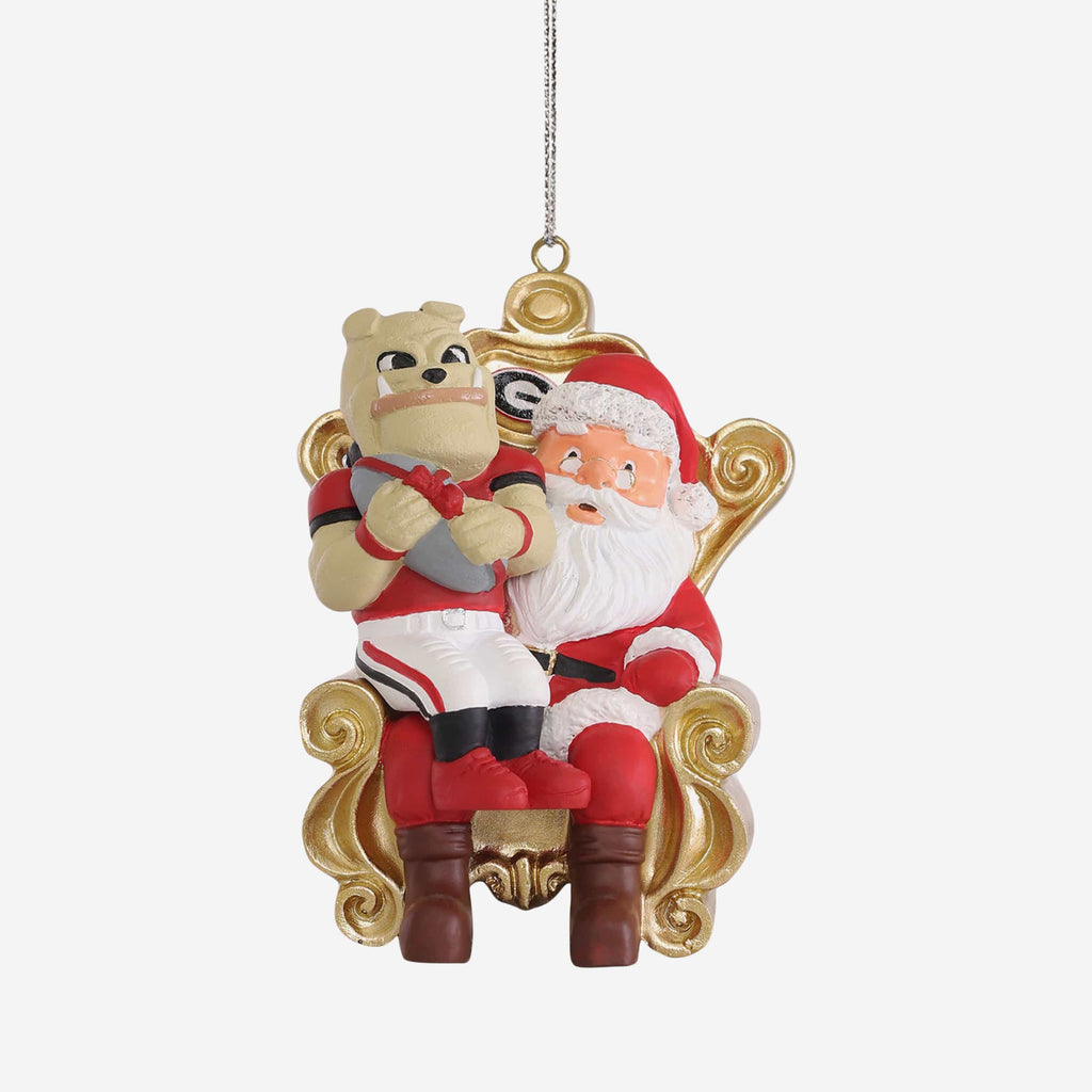 Hairy Dawg Georgia Bulldogs Mascot On Santa's Lap Ornament Foco - FOCO.com