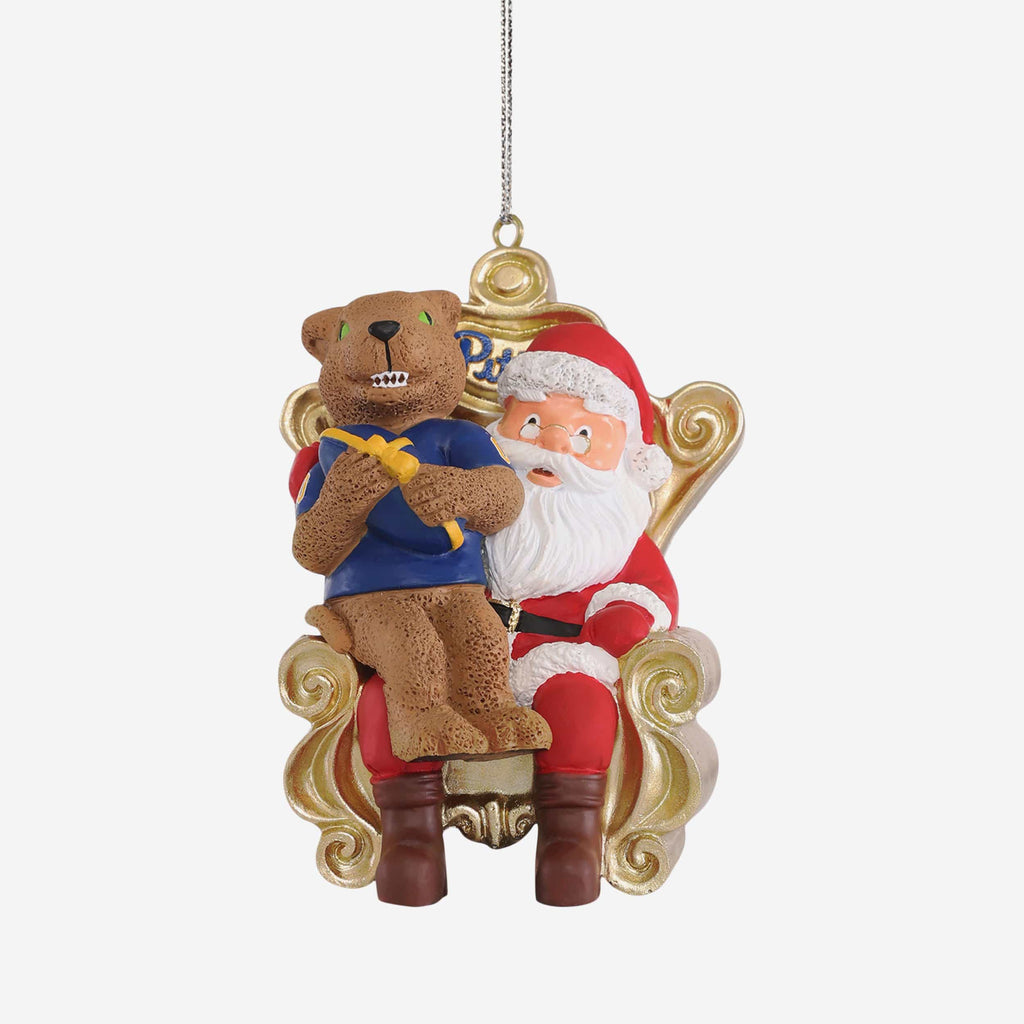 Roc Pittsburgh Panthers Mascot On Santa's Lap Ornament Foco - FOCO.com