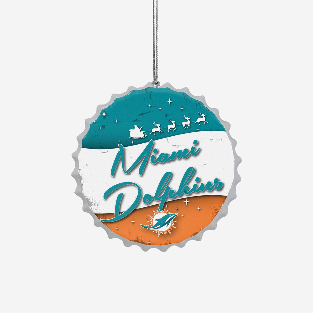 Miami Dolphins Bottlecap Sign Ornament FOCO - FOCO.com