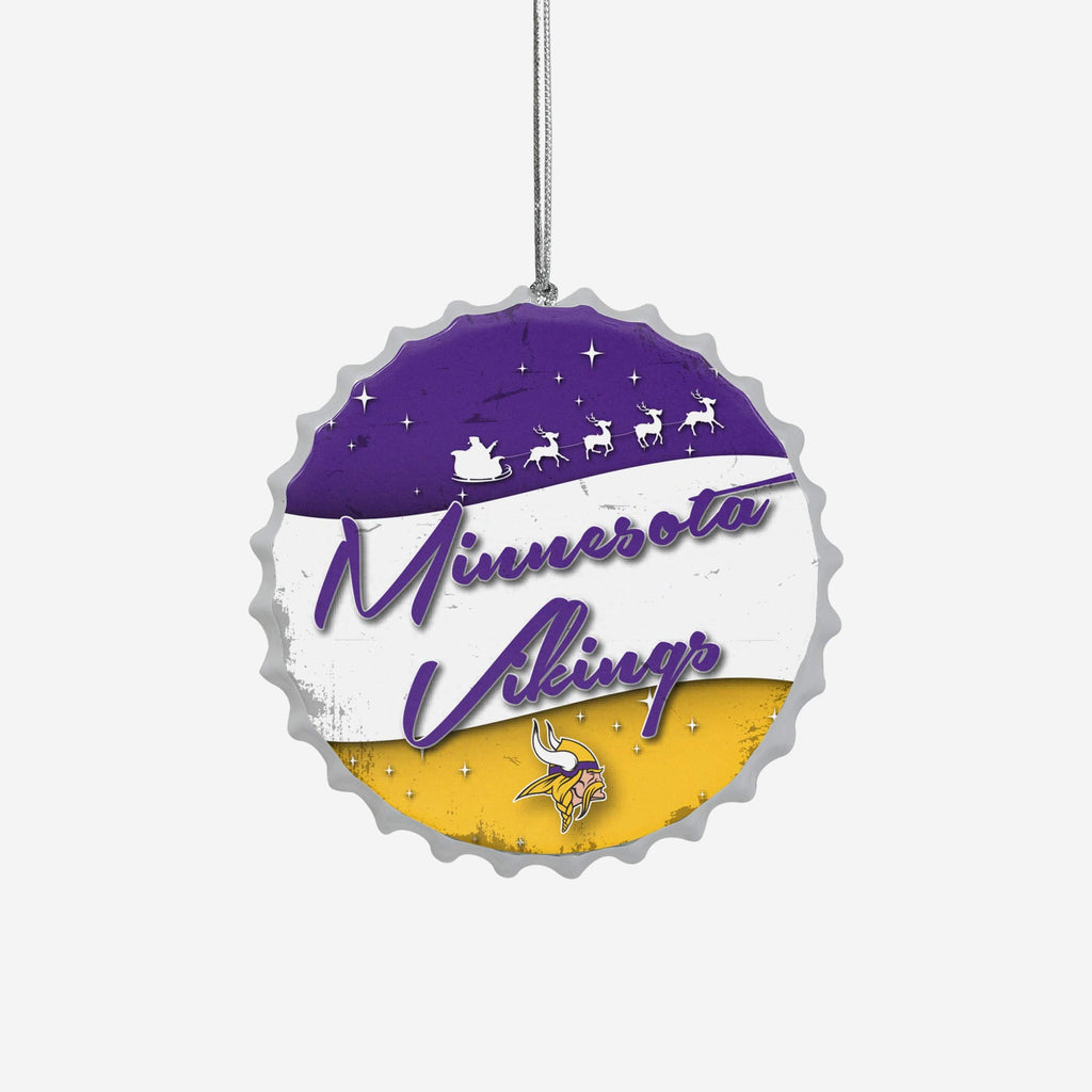 Minnesota Vikings Bottlecap Sign Ornament FOCO - FOCO.com