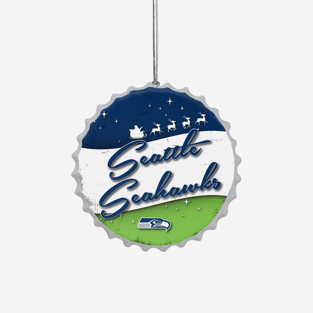 Seattle Seahawks Bottlecap Sign Ornament FOCO - FOCO.com