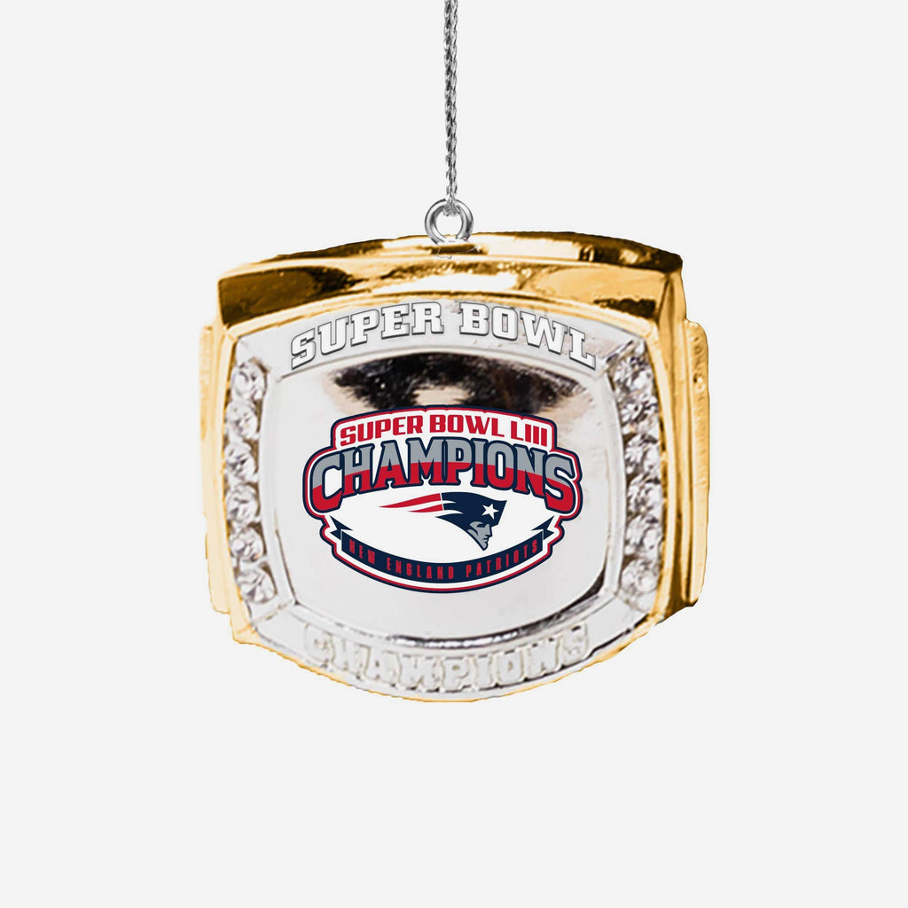 New England Patriots Super Bowl LIII Champions Ring Ornament FOCO - FOCO.com