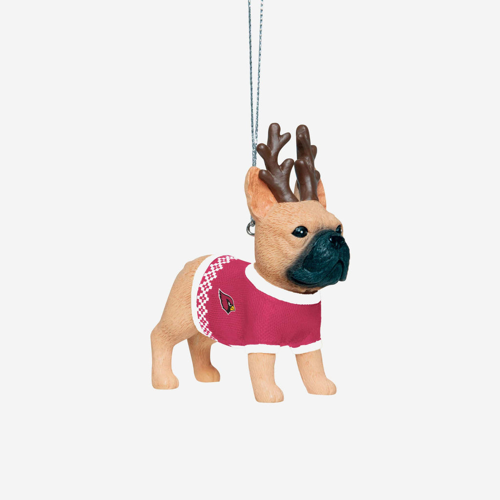 Arizona Cardinals French Bulldog Wearing Sweater Ornament FOCO - FOCO.com