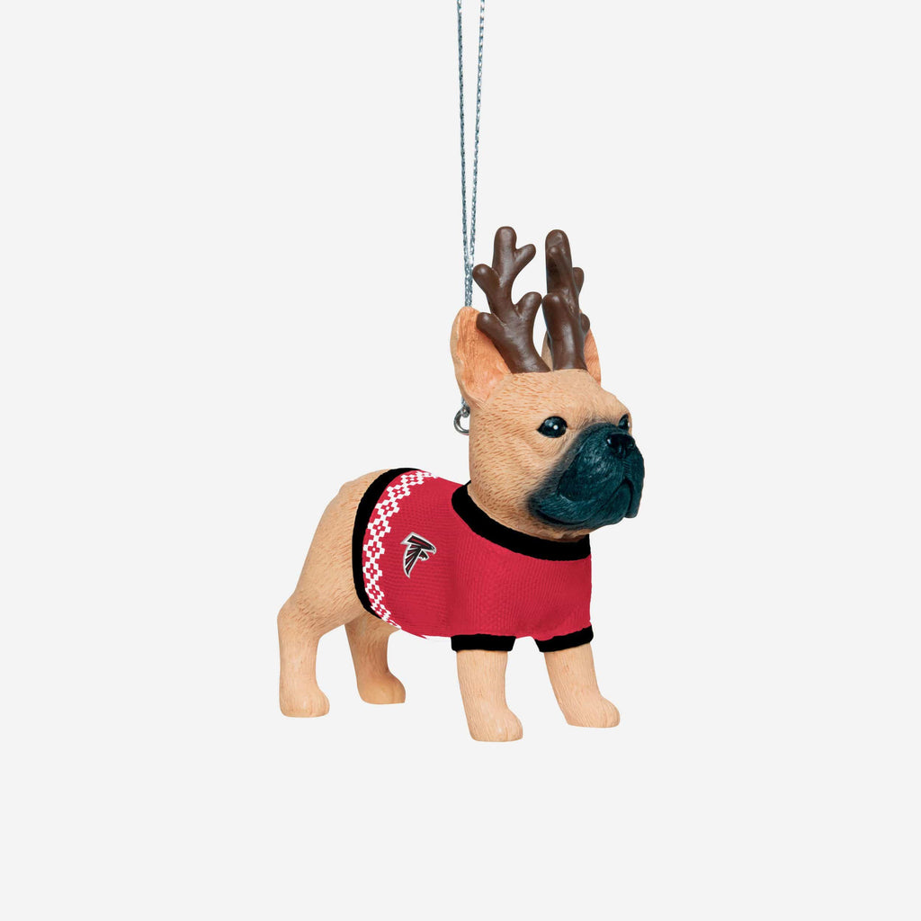 Atlanta Falcons French Bulldog Wearing Sweater Ornament FOCO - FOCO.com
