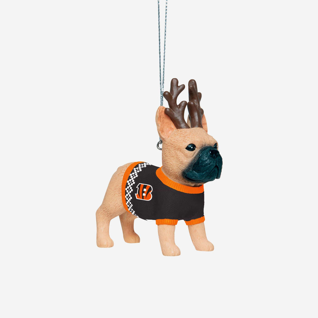 Cincinnati Bengals French Bulldog Wearing Sweater Ornament FOCO - FOCO.com