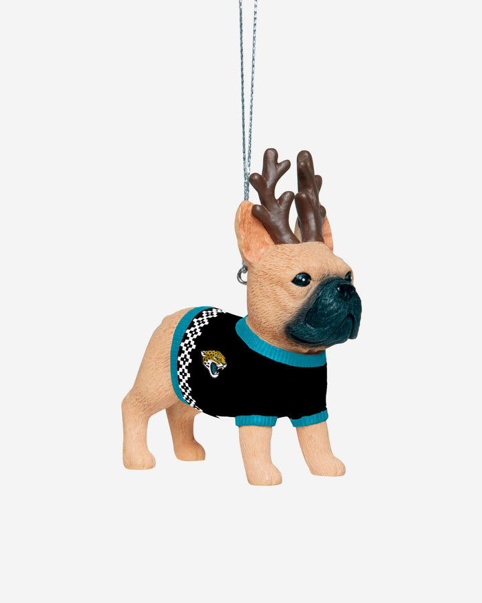 Jacksonville Jaguars French Bulldog Wearing Sweater Ornament FOCO - FOCO.com