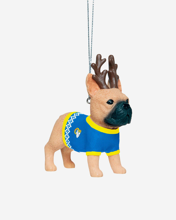 Los Angeles Rams French Bulldog Wearing Sweater Ornament FOCO - FOCO.com