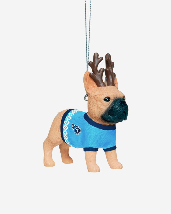 Tennessee Titans French Bulldog Wearing Sweater Ornament FOCO - FOCO.com