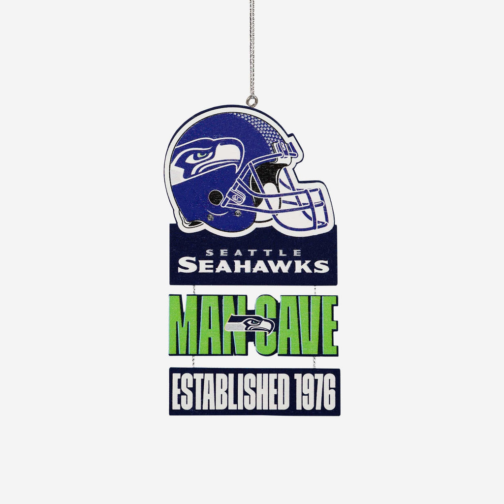 Seattle Seahawks Mancave Sign Ornament FOCO - FOCO.com