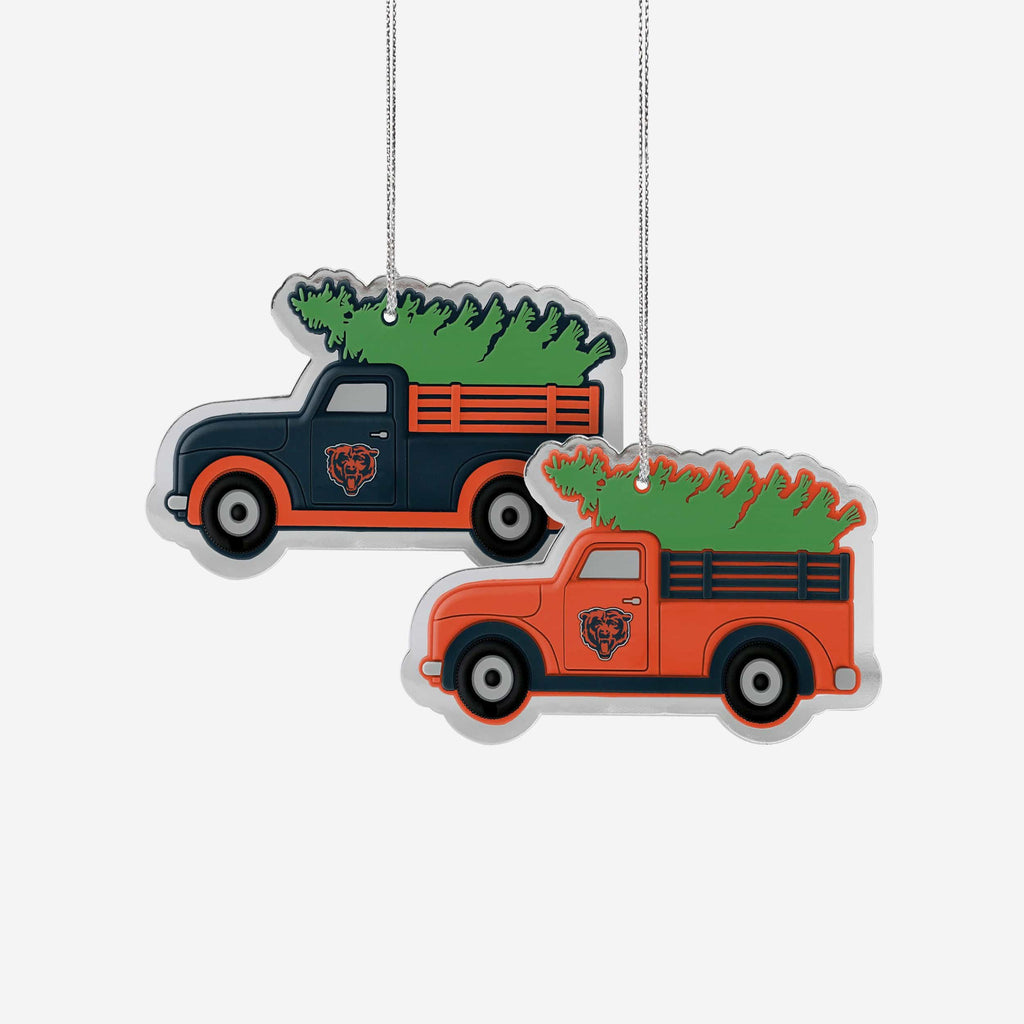 Chicago Bears 2 Pack Flat Metal Truck Ornaments FOCO - FOCO.com