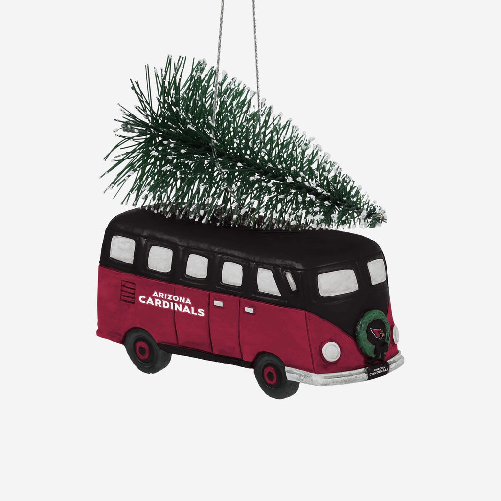 Arizona Cardinals Retro Bus With Tree Ornament Foco - FOCO.com