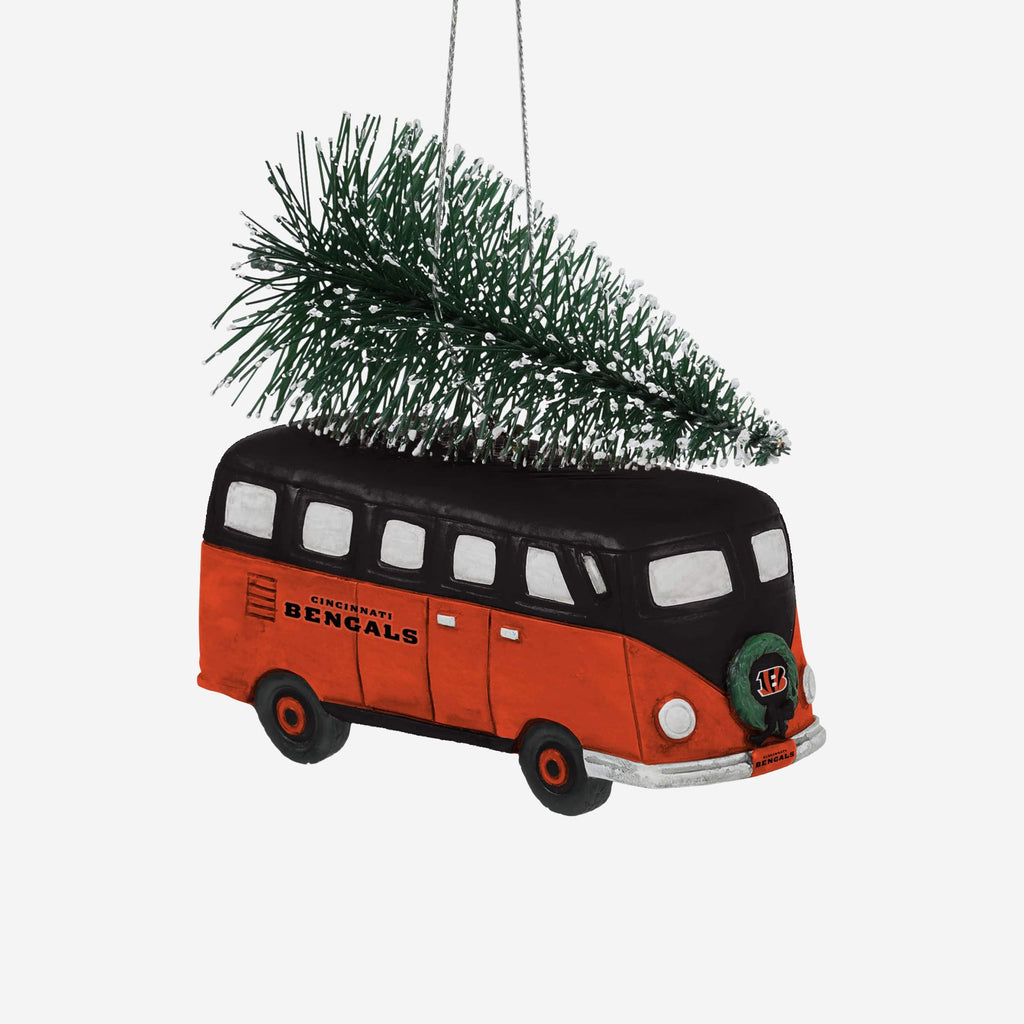 Cincinnati Bengals Retro Bus With Tree Ornament Foco - FOCO.com