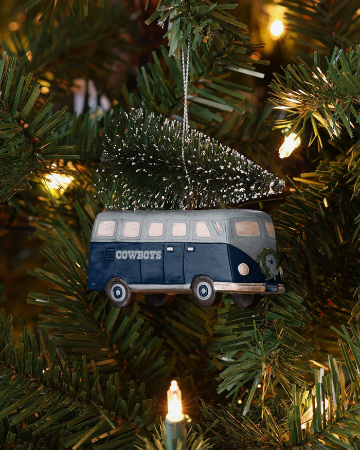Dallas Cowboys Retro Bus With Tree Ornament FOCO - FOCO.com