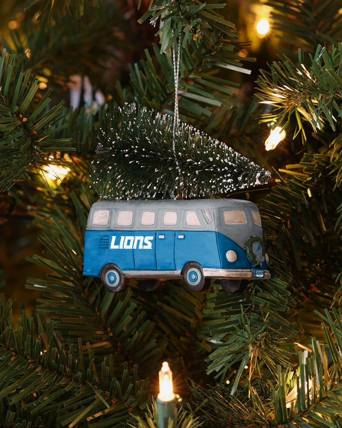 Detroit Lions Retro Bus With Tree Ornament Foco - FOCO.com