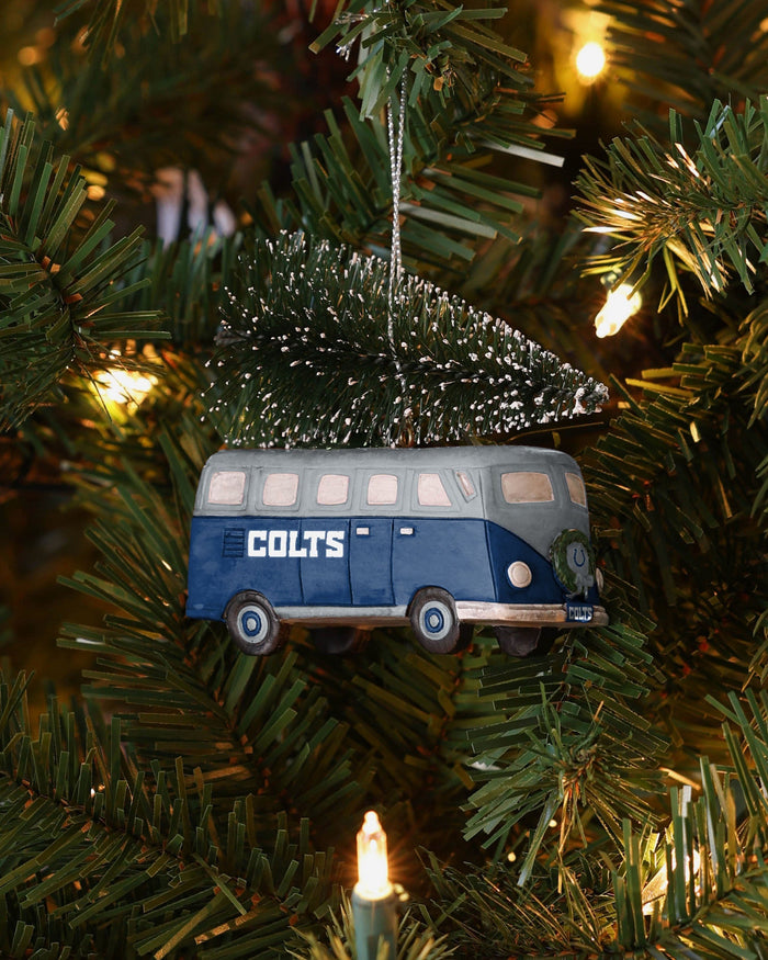 Indianapolis Colts Retro Bus With Tree Ornament Foco - FOCO.com