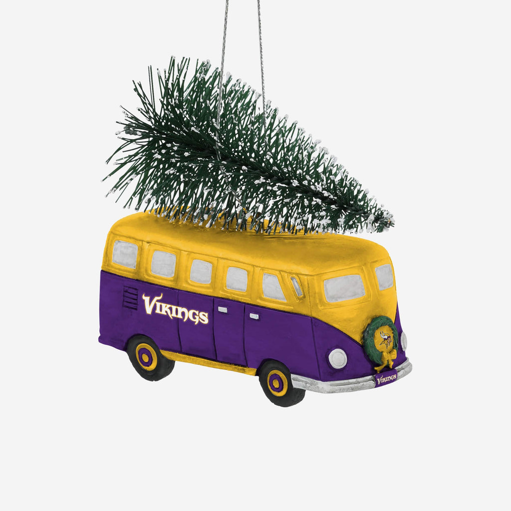 Minnesota Vikings Retro Bus With Tree Ornament Foco - FOCO.com