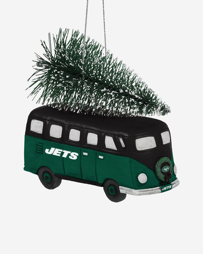 New York Jets Retro Bus With Tree Ornament Foco - FOCO.com