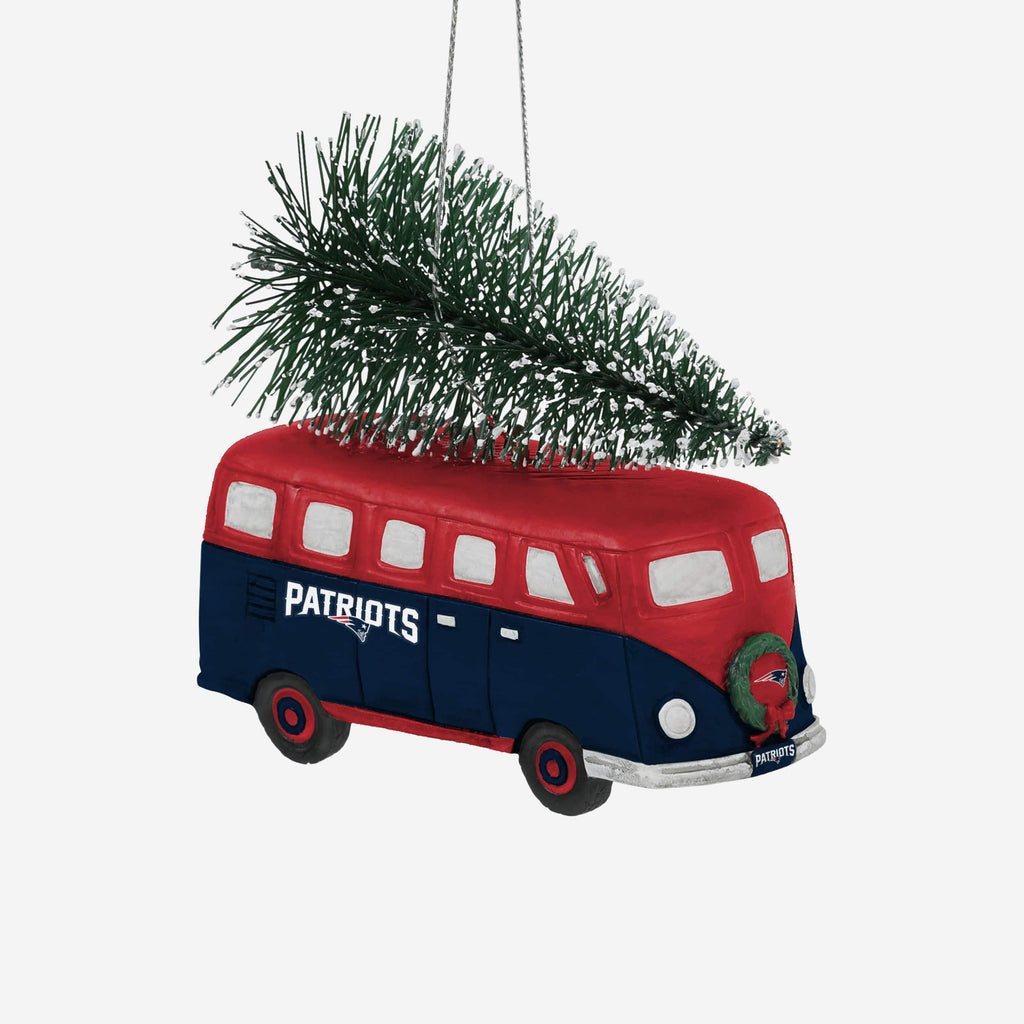 New England Patriots Retro Bus With Tree Ornament FOCO - FOCO.com