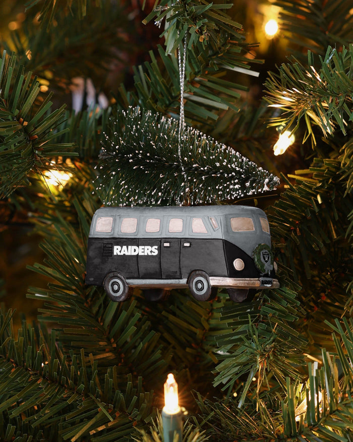 Las Vegas Raiders Retro Bus With Tree Ornament FOCO - FOCO.com