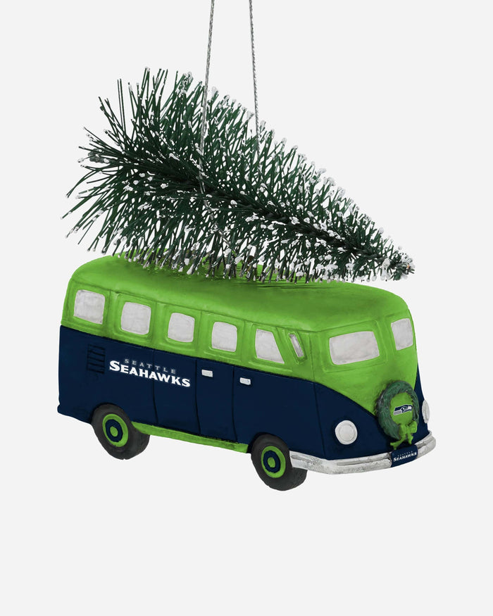 Seattle Seahawks Retro Bus With Tree Ornament FOCO - FOCO.com