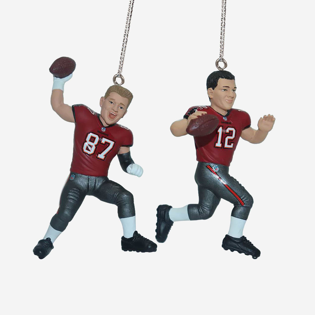 Tom Brady & Rob Gronkowski Tampa Bay Buccaneers Two Pack Player Ornament FOCO - FOCO.com