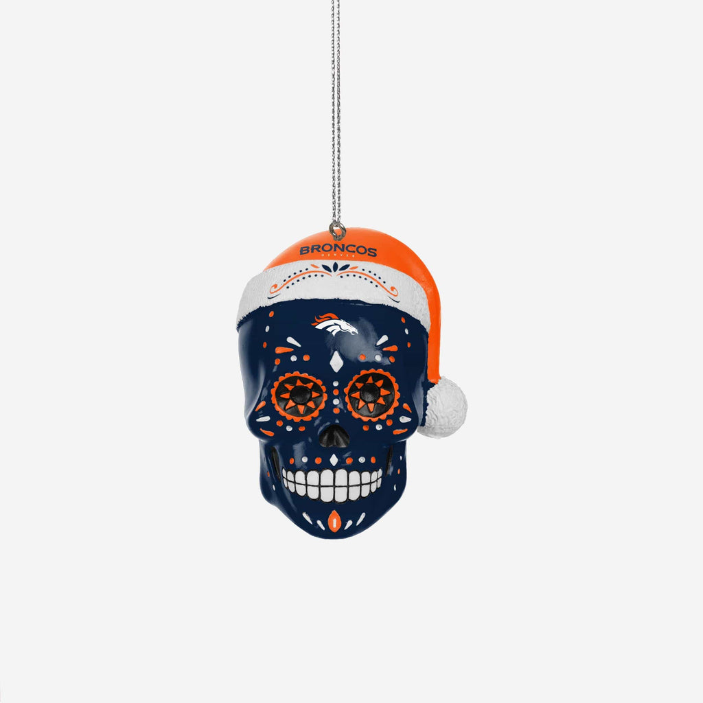 Denver Broncos Sugar Skull Ornament FOCO - FOCO.com