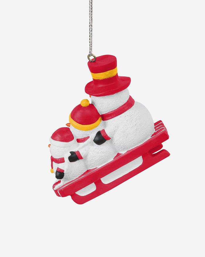 Kansas City Chiefs Super Bowl LVII Champions Snowmen Sledding Ornament FOCO - FOCO.com