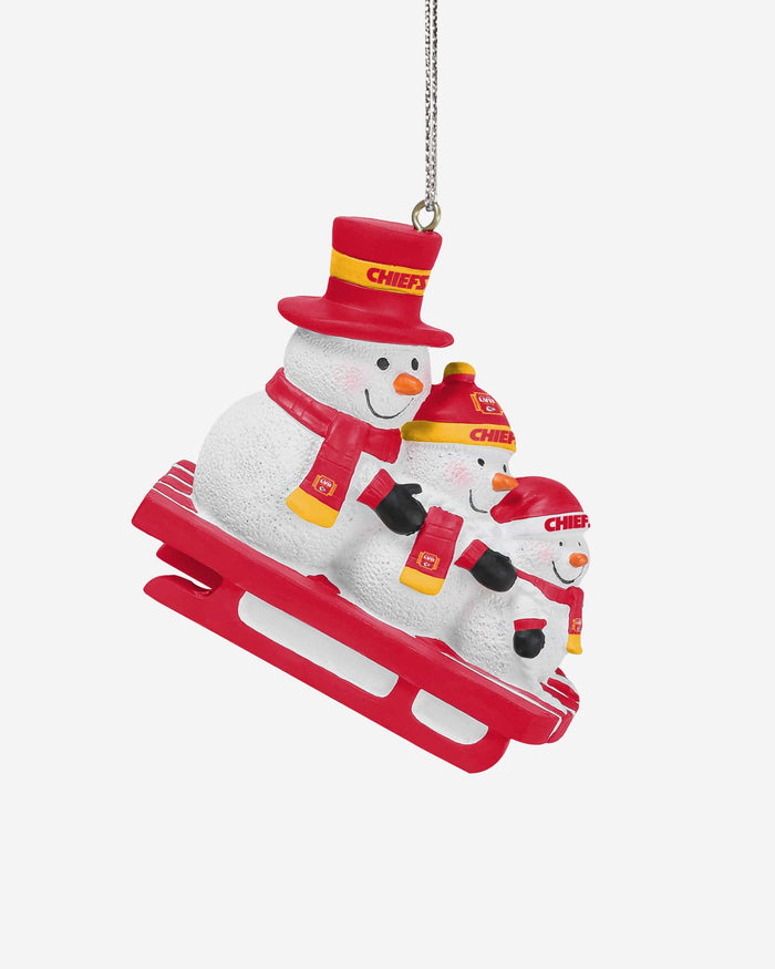 Kansas City Chiefs Super Bowl LVII Champions Snowmen Sledding Ornament FOCO - FOCO.com