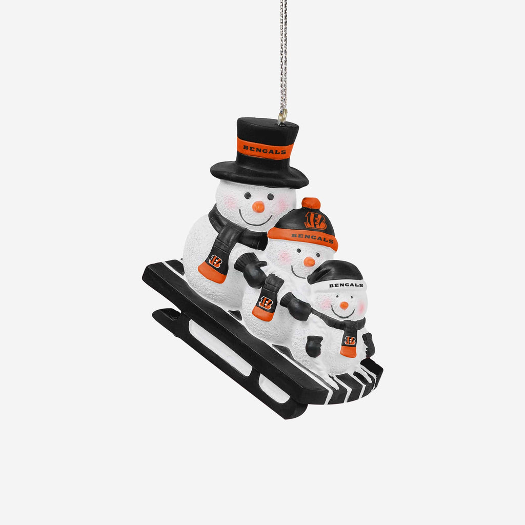 Cincinnati Bengals Sledding Snowmen Ornament FOCO - FOCO.com