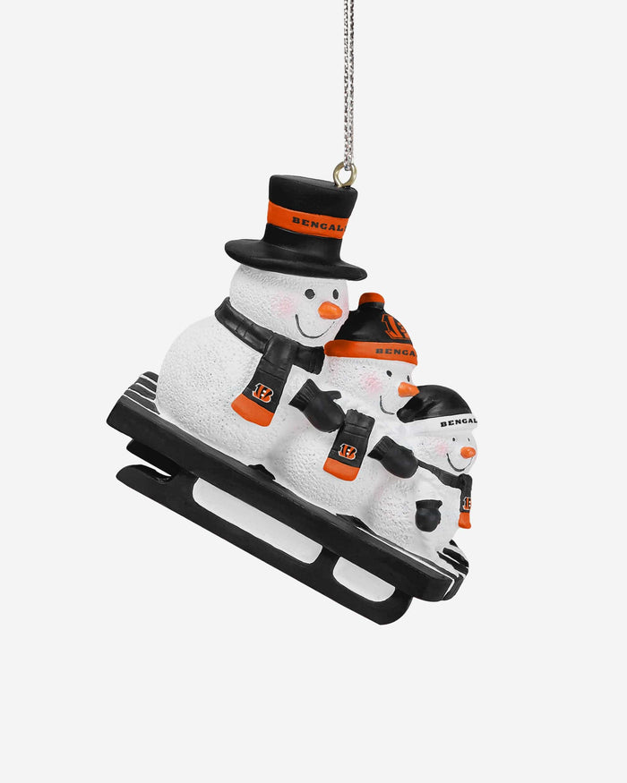 Cincinnati Bengals Sledding Snowmen Ornament FOCO - FOCO.com