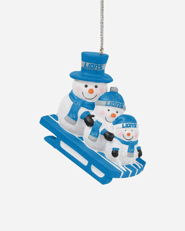 Detroit Lions Sledding Snowmen Ornament FOCO - FOCO.com