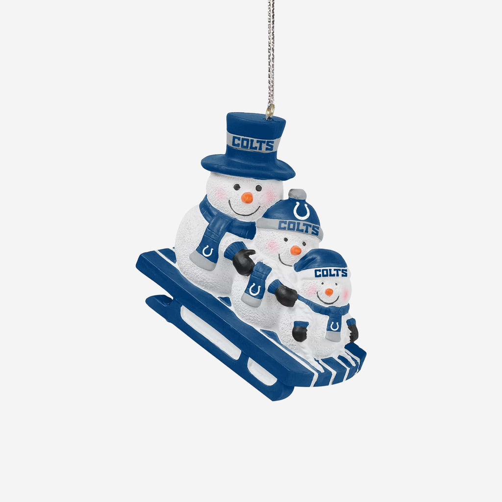 Indianapolis Colts Sledding Snowmen Ornament FOCO - FOCO.com