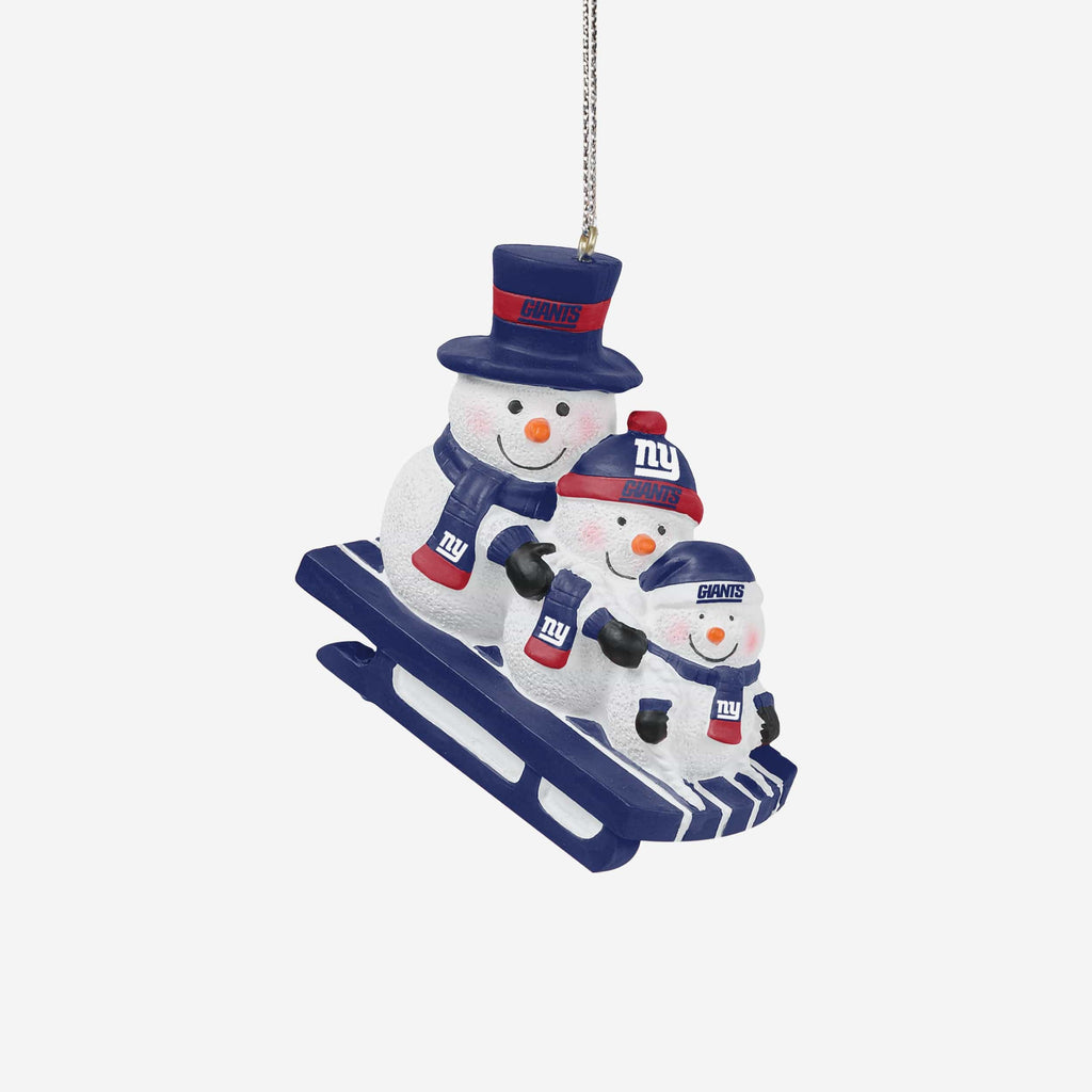 New York Giants Sledding Snowmen Ornament FOCO - FOCO.com
