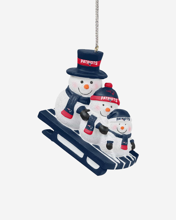 New England Patriots Sledding Snowmen Ornament FOCO - FOCO.com