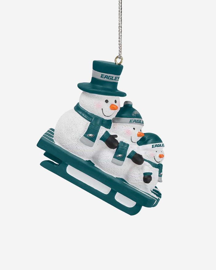 Philadelphia Eagles Sledding Snowmen Ornament FOCO - FOCO.com