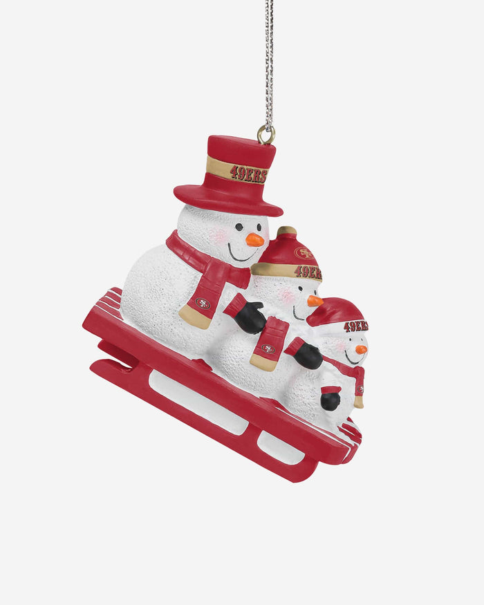 San Francisco 49ers Sledding Snowmen Ornament FOCO - FOCO.com