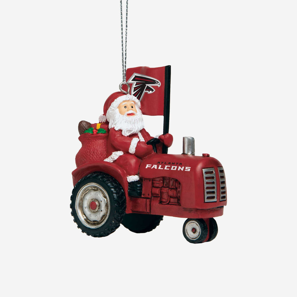 Atlanta Falcons Santa Riding Tractor Ornament FOCO - FOCO.com