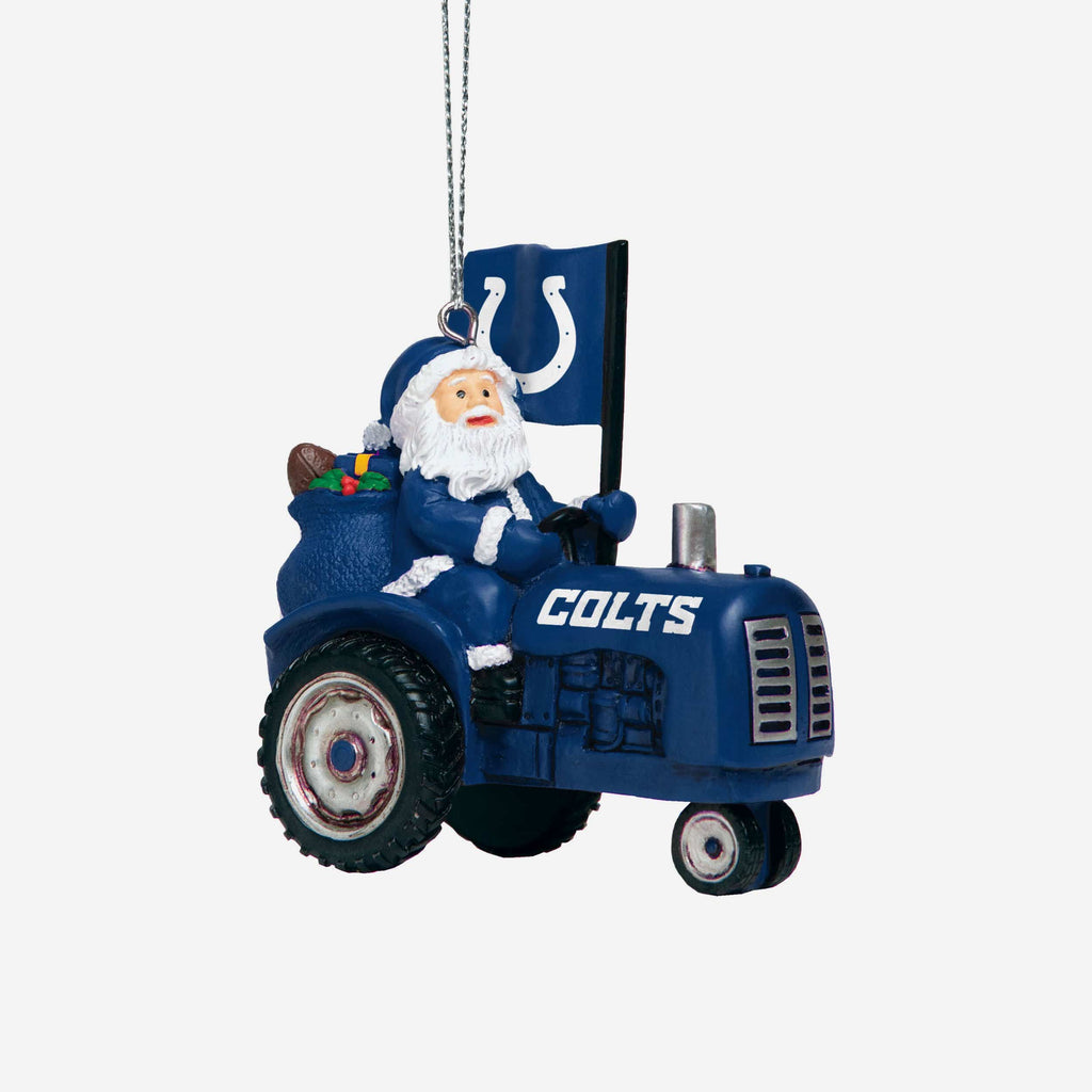 Indianapolis Colts Santa Riding Tractor Ornament FOCO - FOCO.com